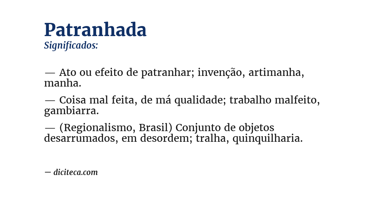 Significado de patranhada