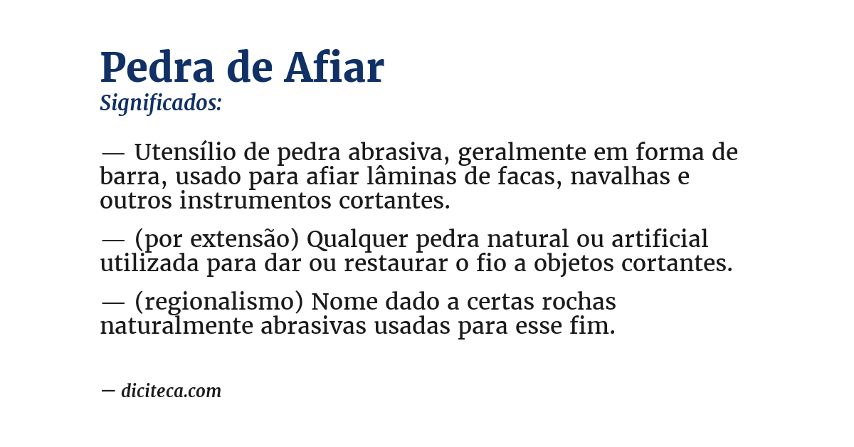 Significado de pedra de afiar