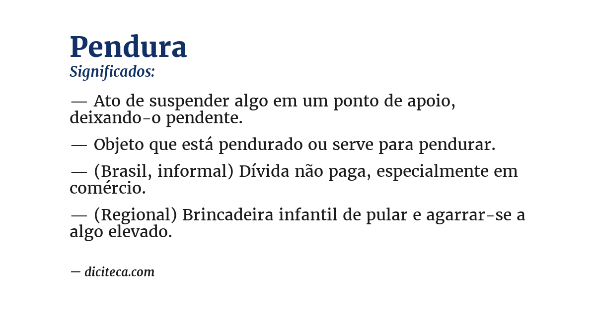 Significado de pendura