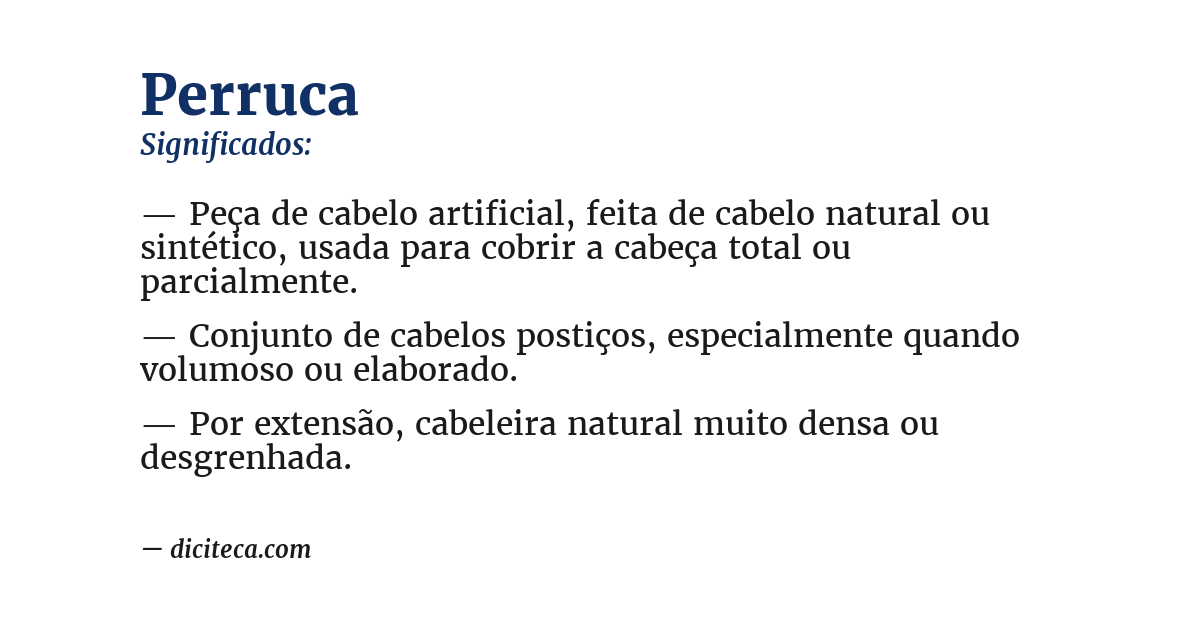Significado de perruca