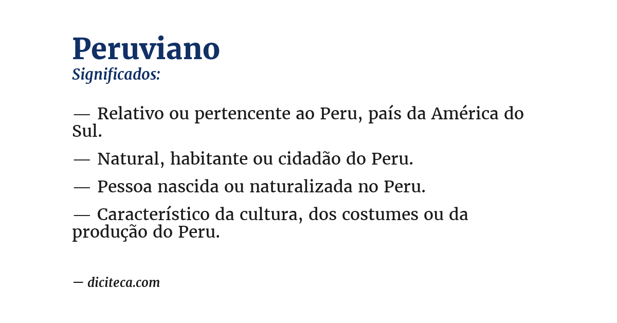 Significado de peruviano