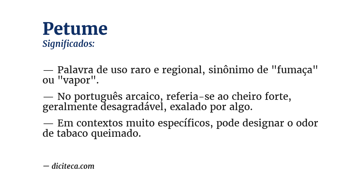 Significado de petume