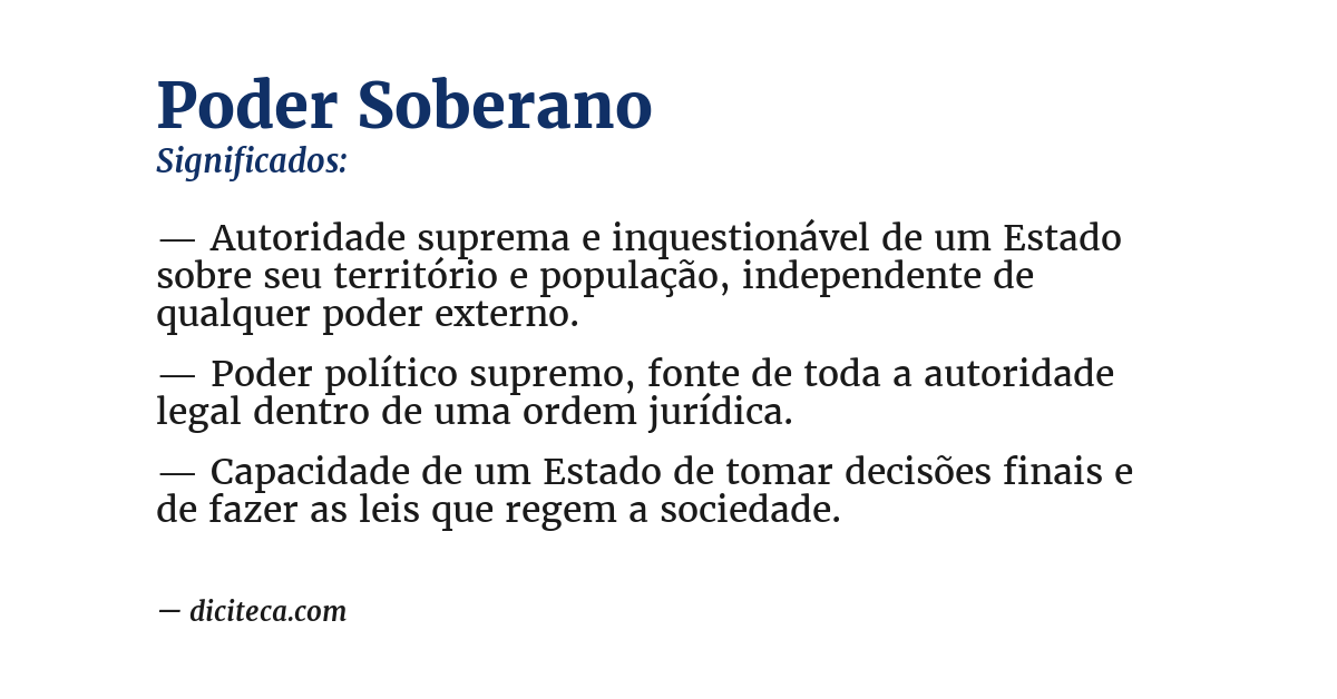Significado de poder soberano
