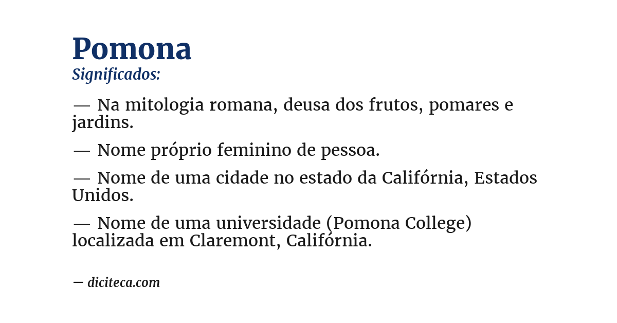 Significado de pomona