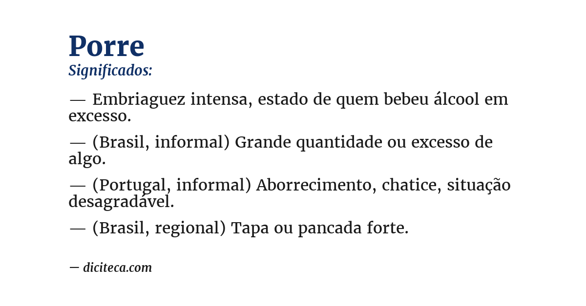 Significado de porre