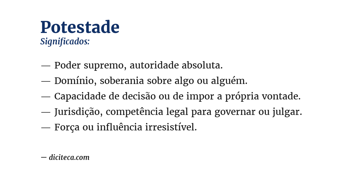 Significado de potestade