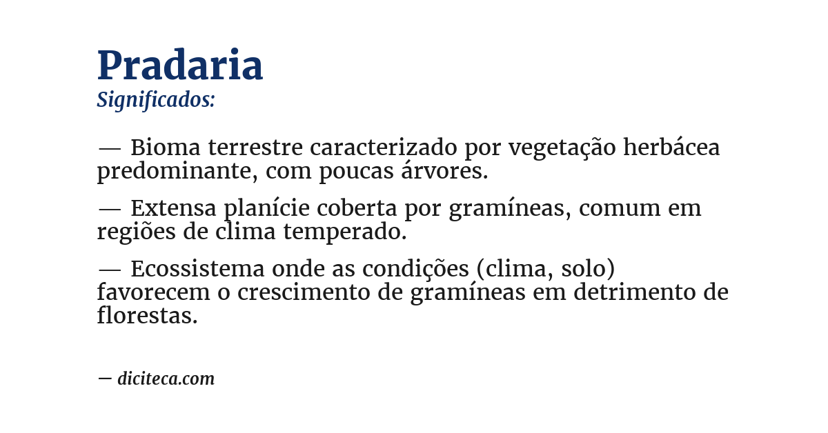 Significado de pradaria