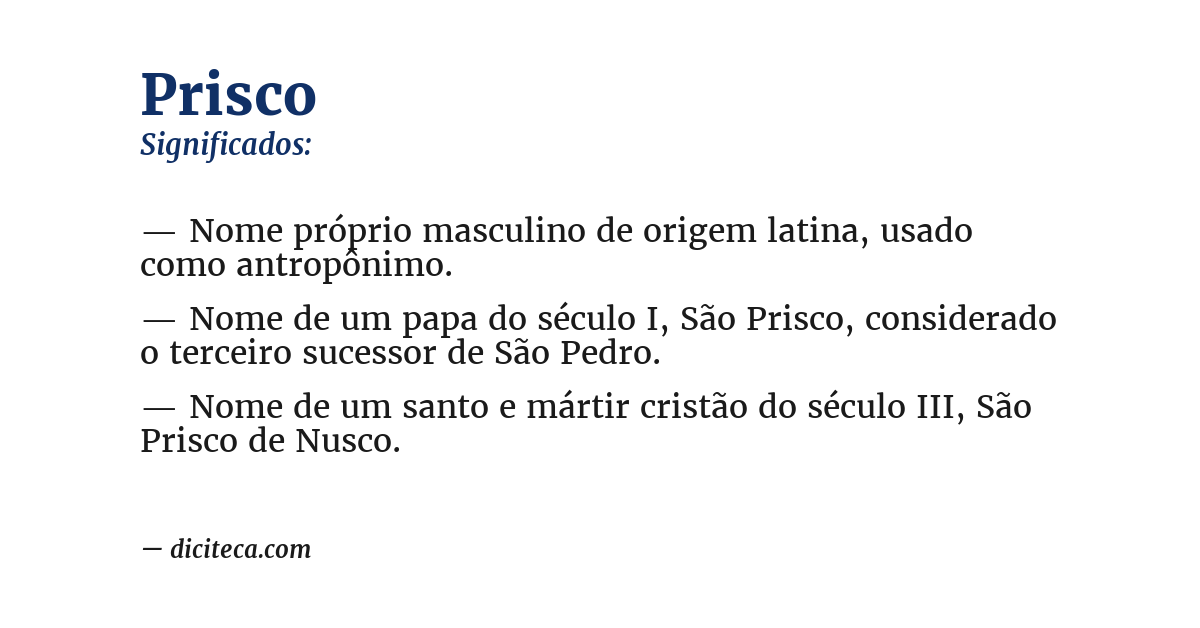 Significado de prisco