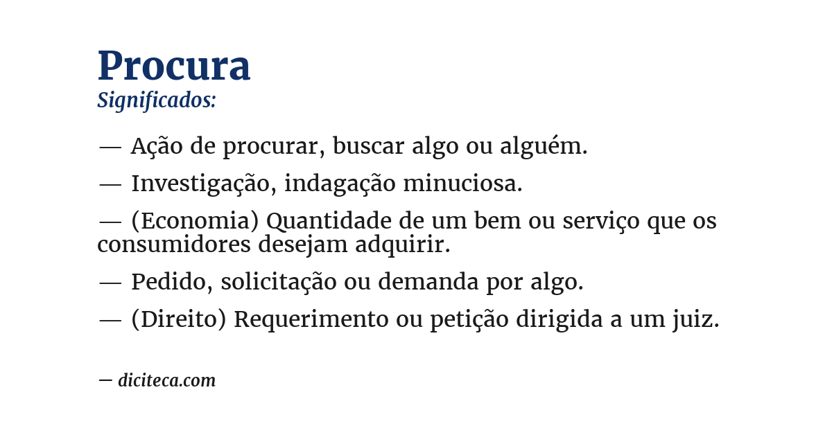 Significado de procura