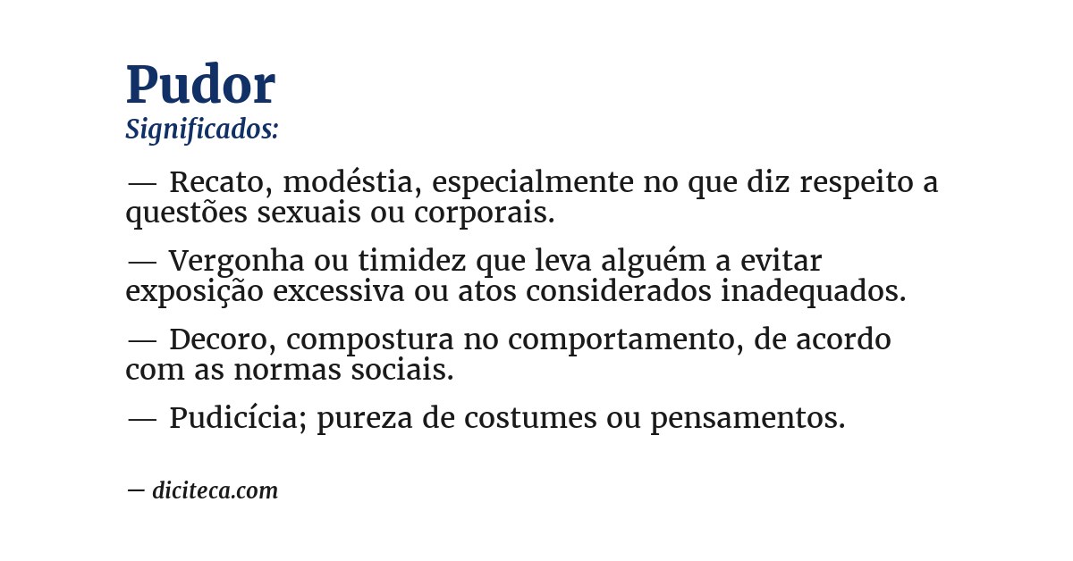 Significado de pudor