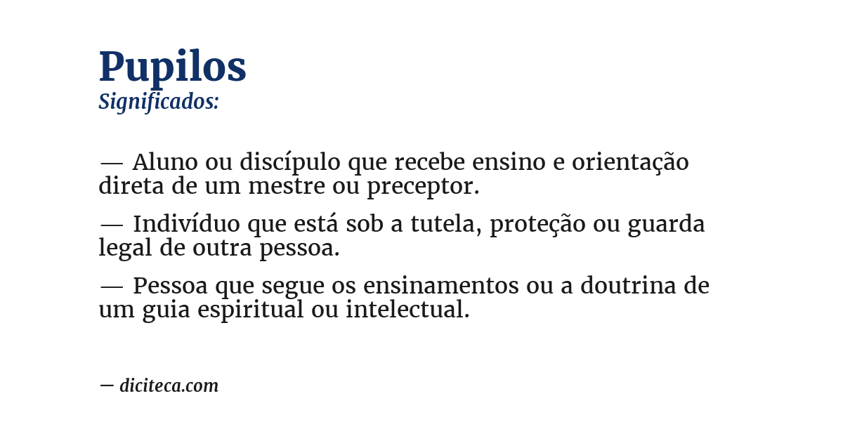 Significado de pupilos