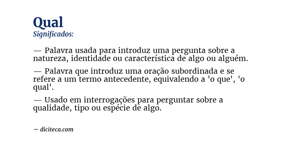 Significado de qual