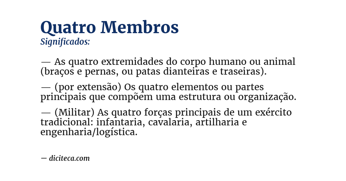 Significado de quatro membros