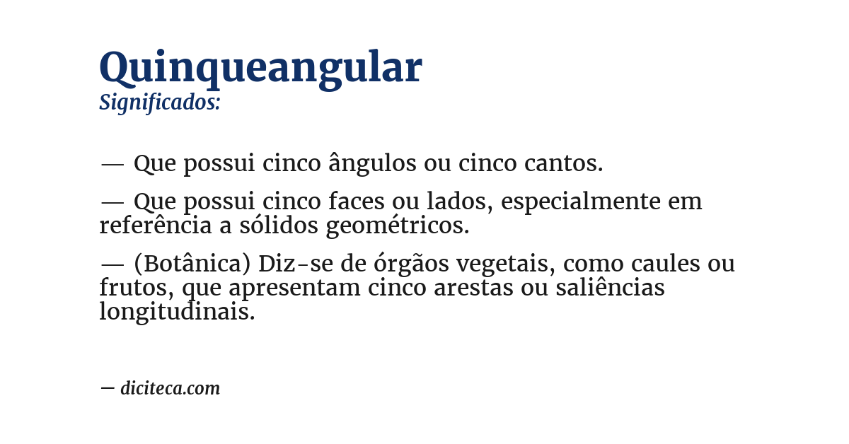 Significado de quinqueangular