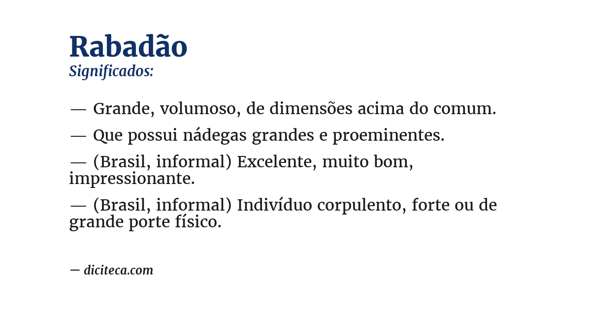 Significado de rabadão