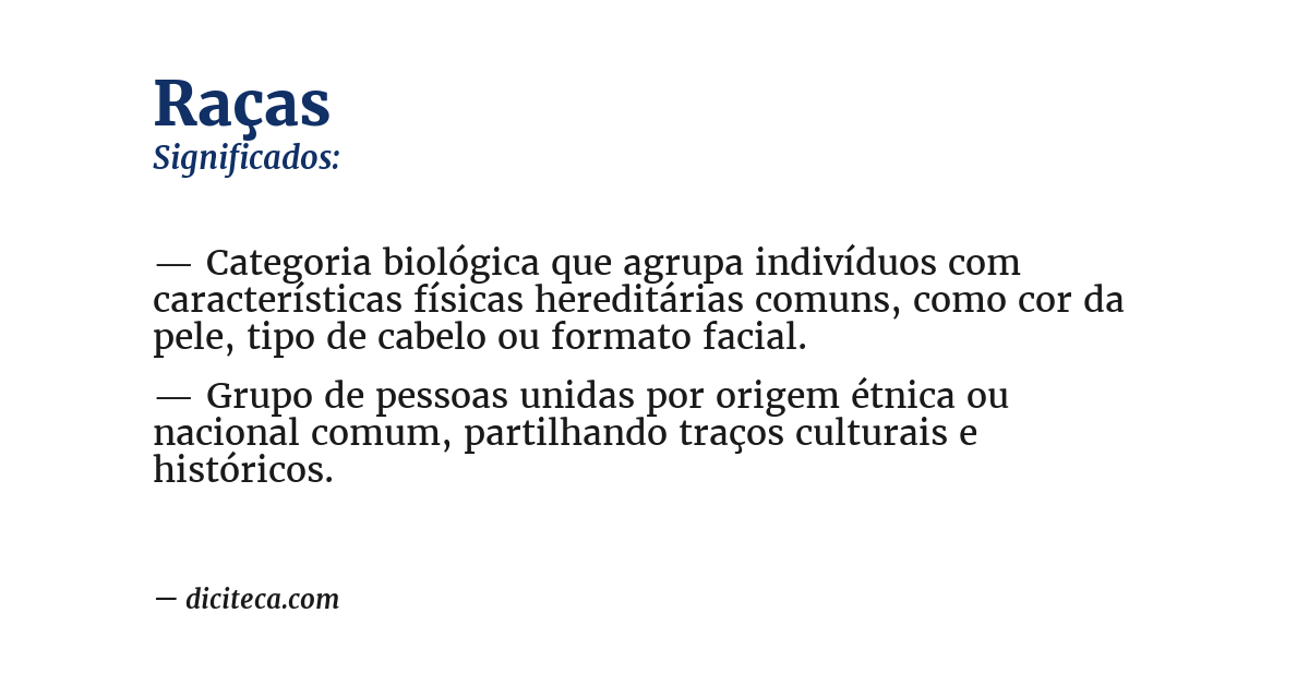 Significado de raças