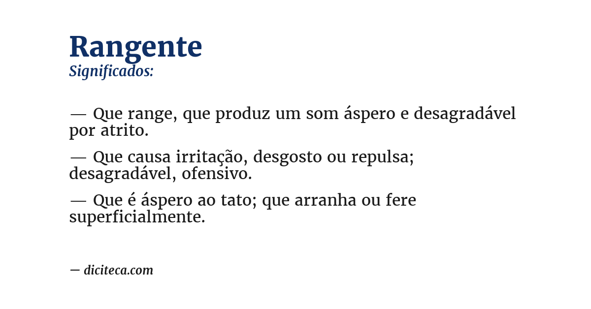 Significado de rangente