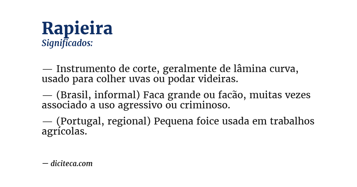 Significado de rapieira