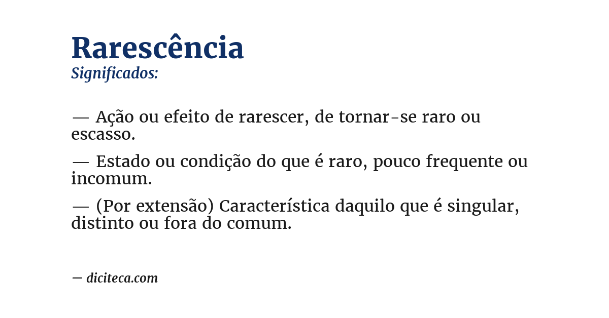 Significado de rarescência