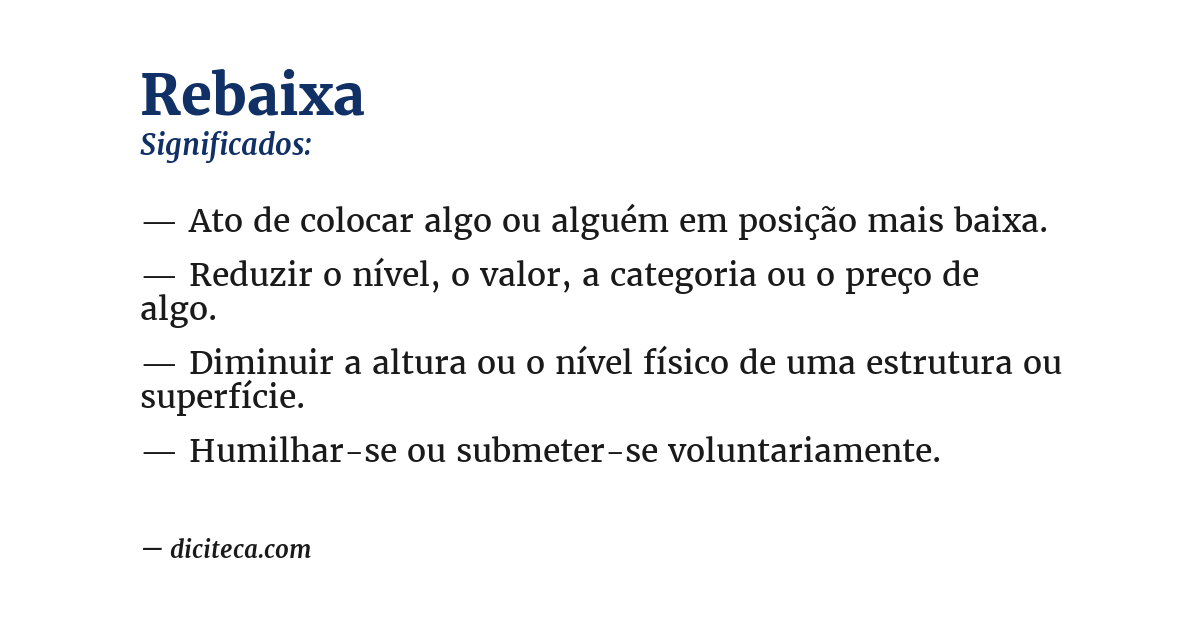 Significado de rebaixa
