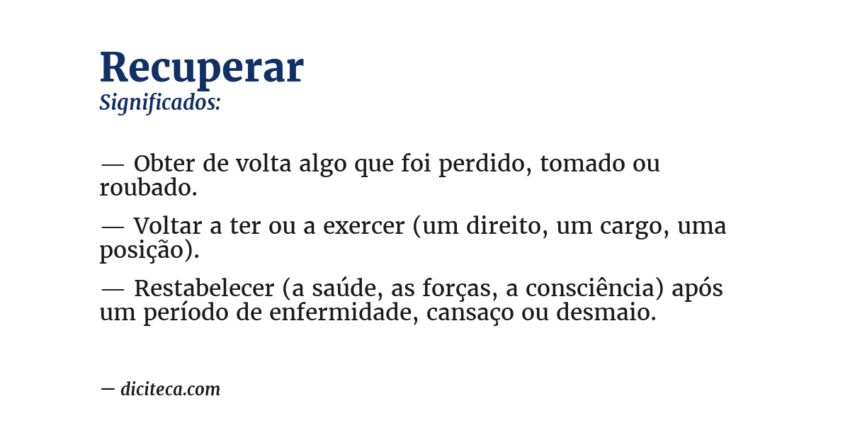 Significado de recuperar