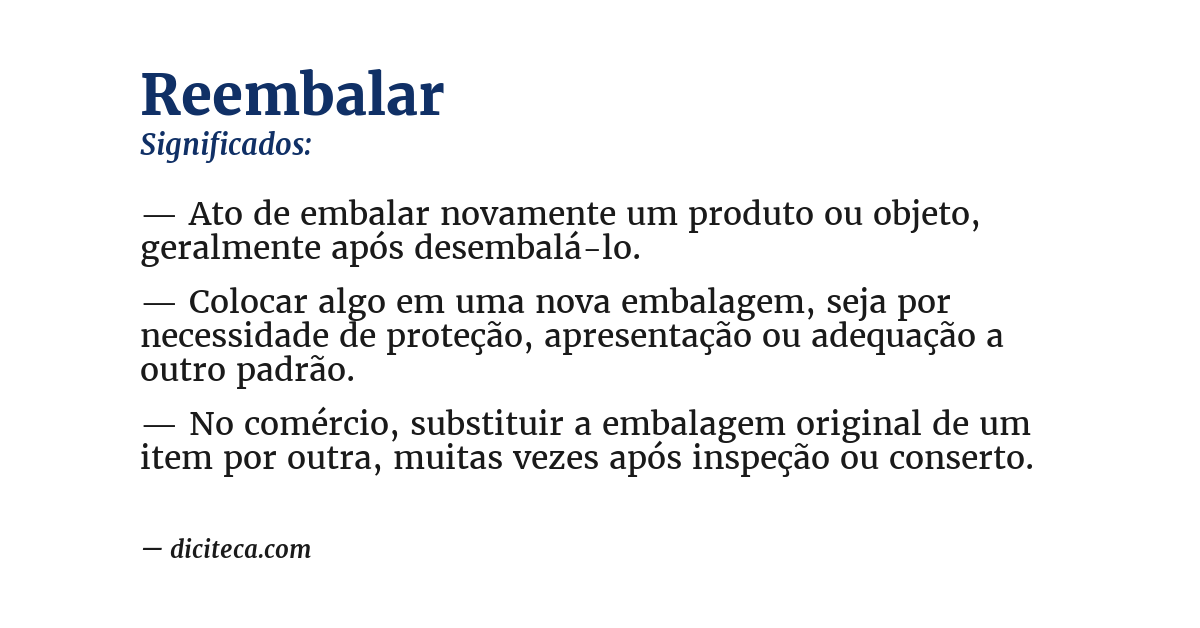 Significado de reembalar