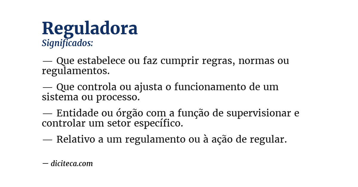 Significado de reguladora
