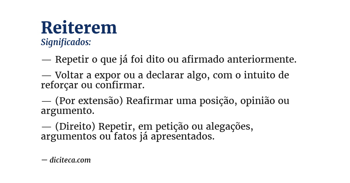Significado de reiterem