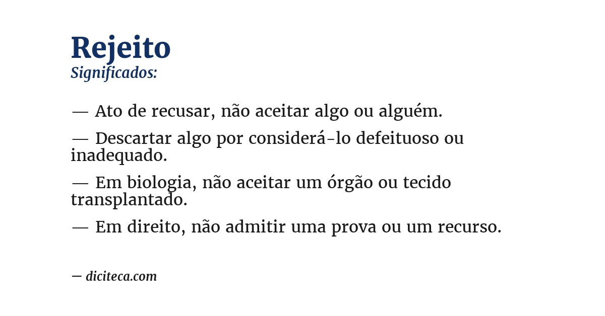 Significado de rejeito