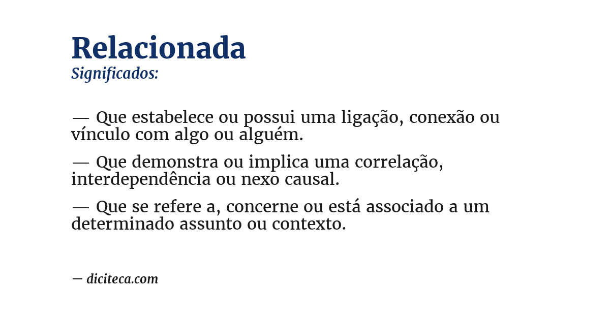 Significado de relacionada