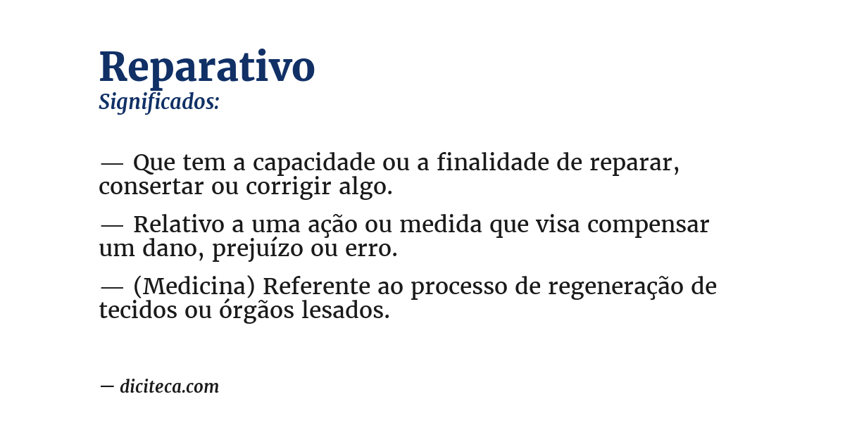 Significado de reparativo