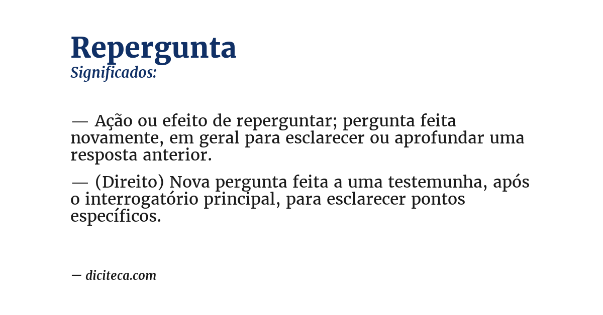 Significado de repergunta