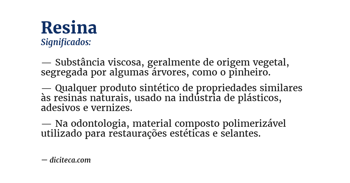 Significado de resina
