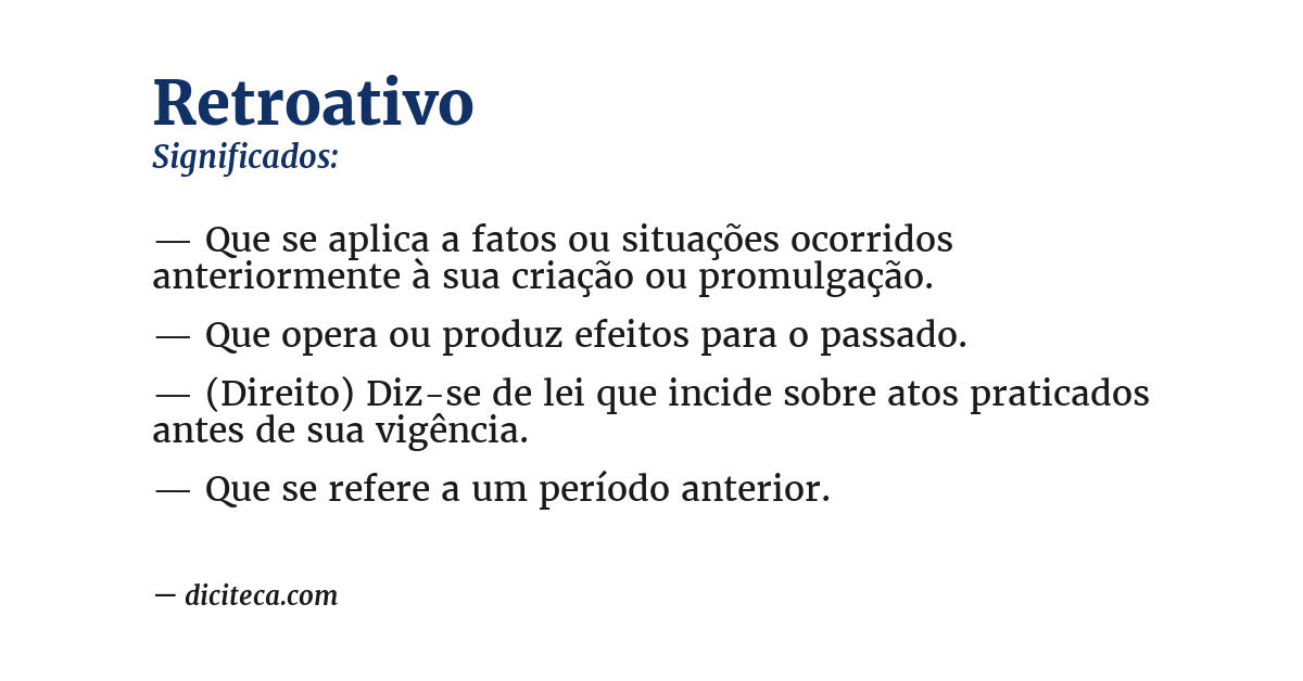 Significado de retroativo