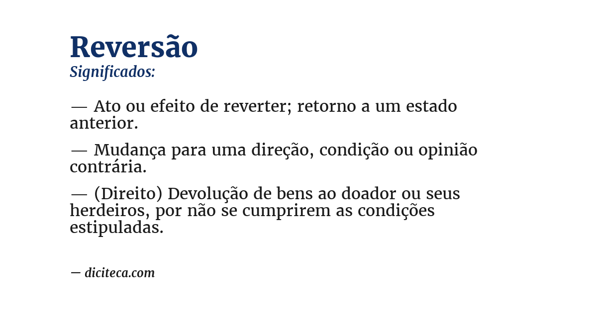 Significado de reversão