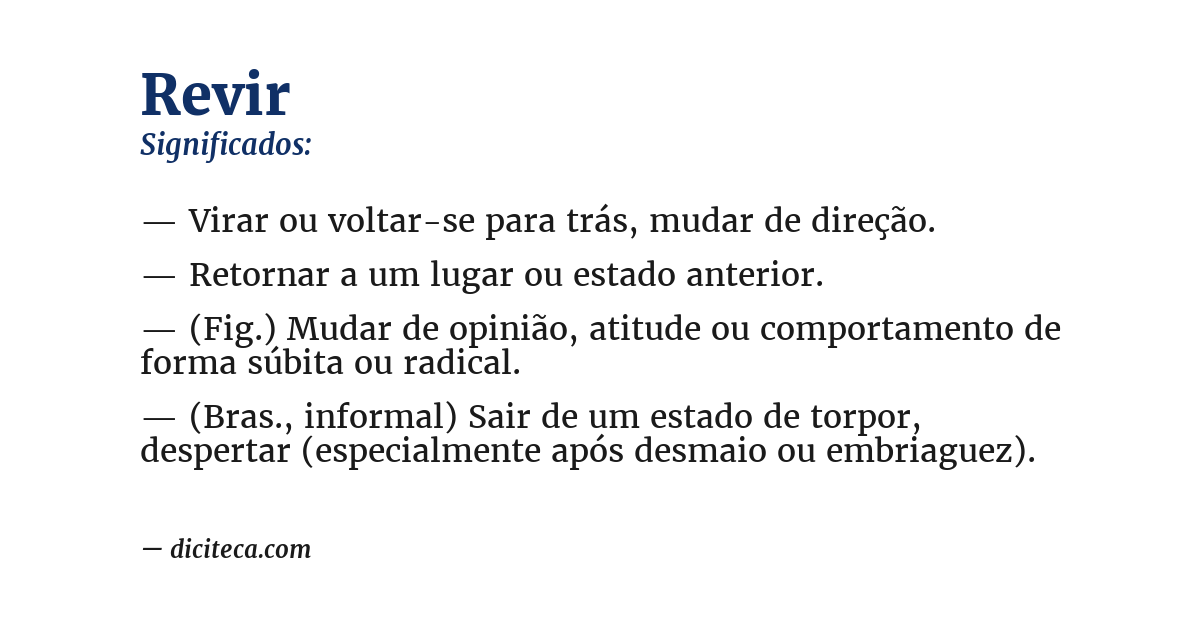 Significado de revir