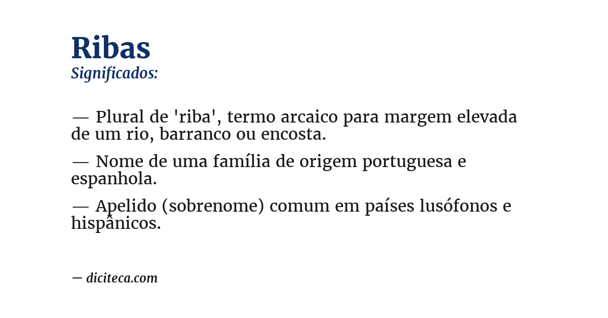 Significado de ribas
