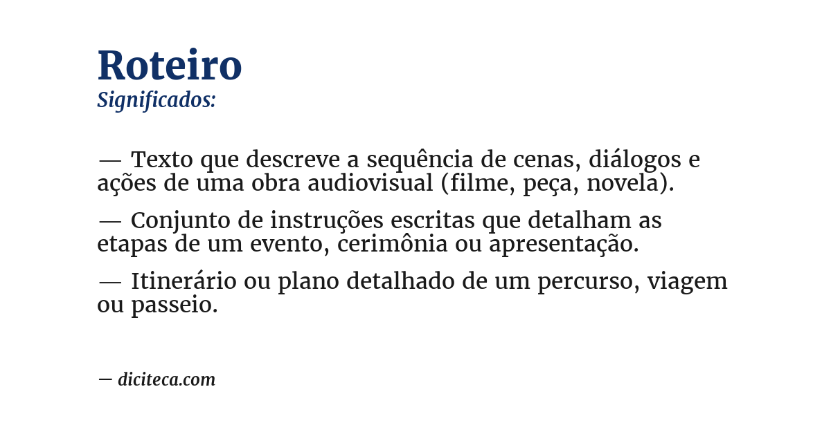 Significado de roteiro