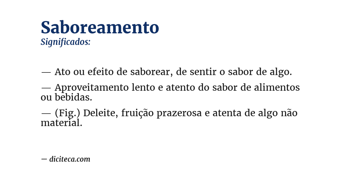 Significado de saboreamento