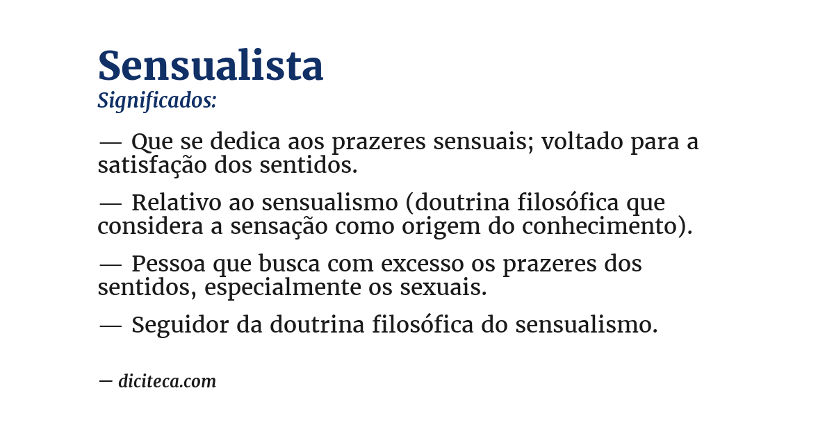 Significado de sensualista