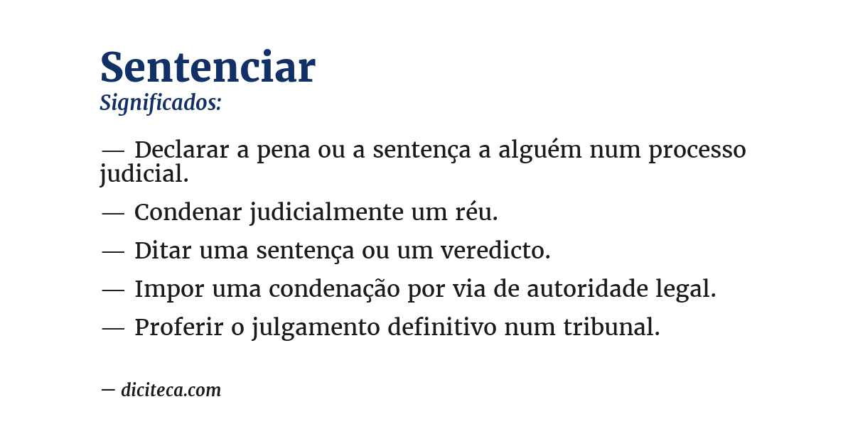Significado de sentenciar