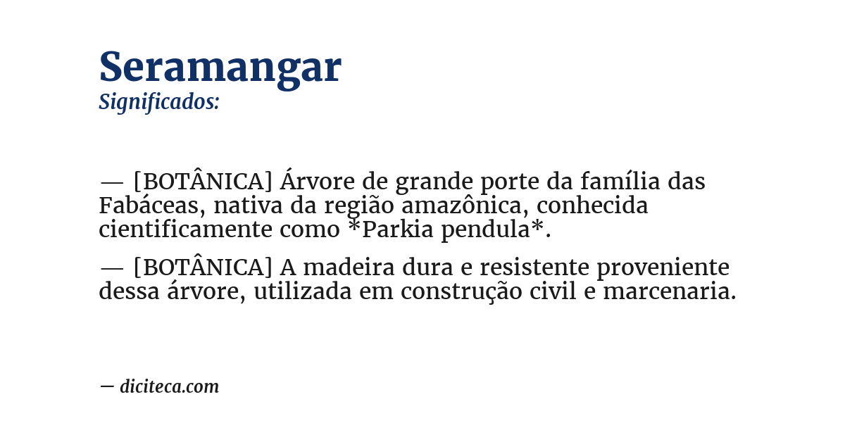 Significado de seramangar