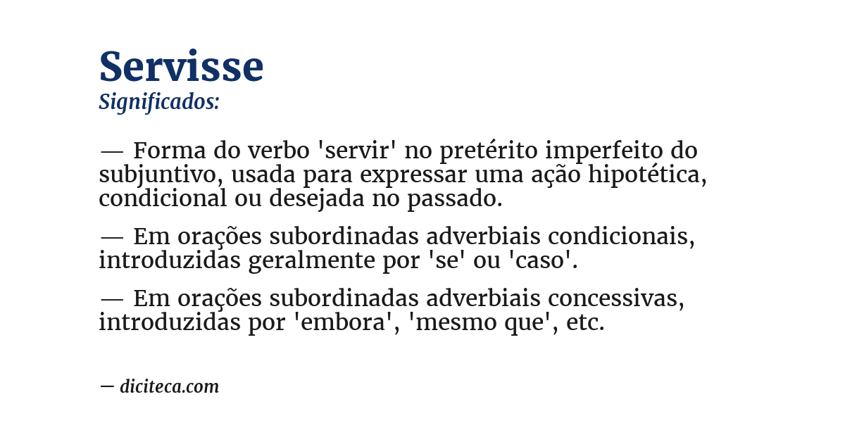 Significado de servisse