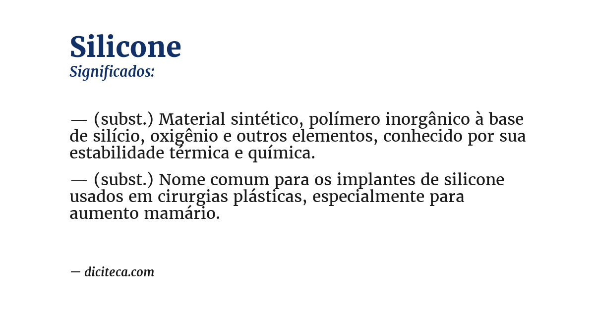 Significado de silicone