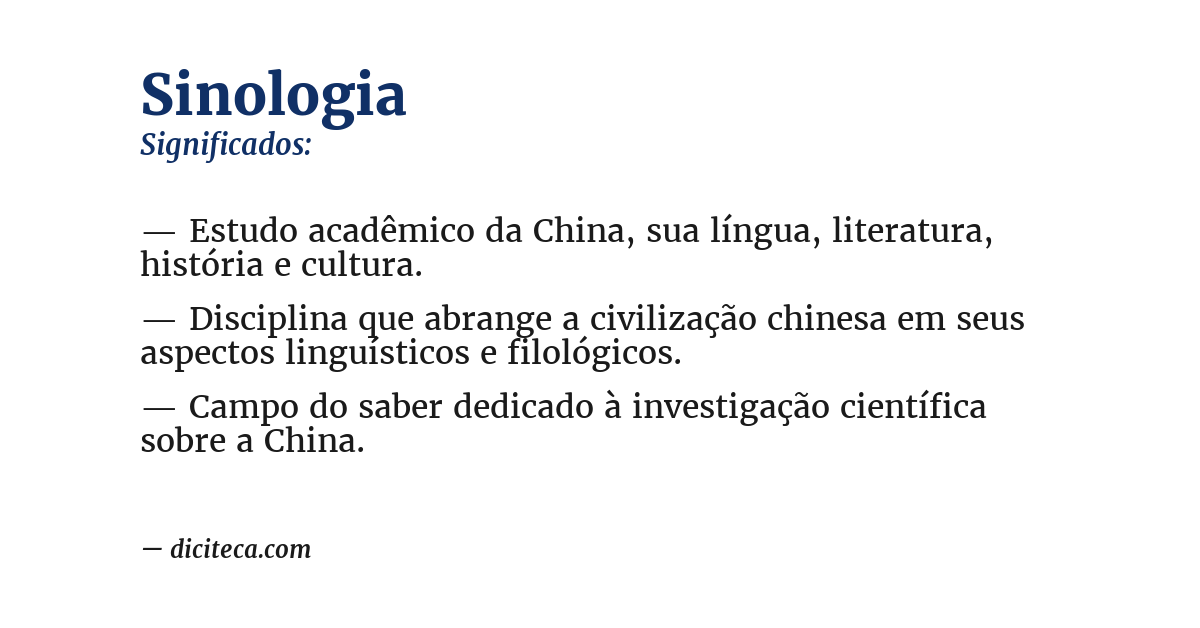 Significado de sinologia