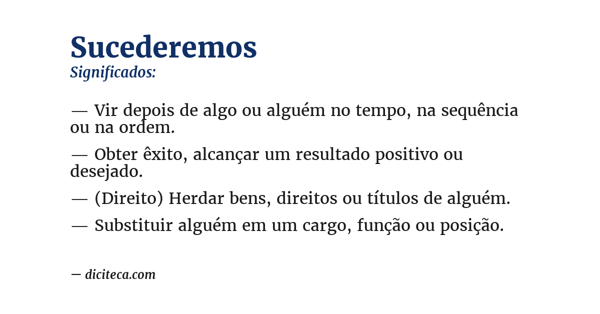 Significado de sucederemos