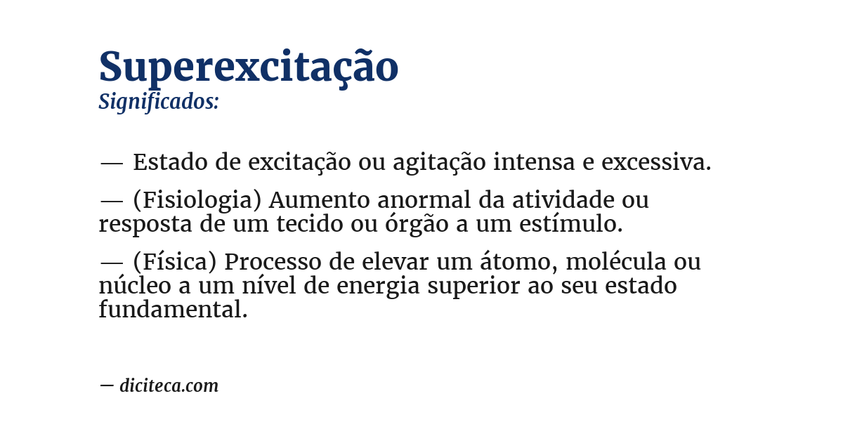 Significado de superexcitação