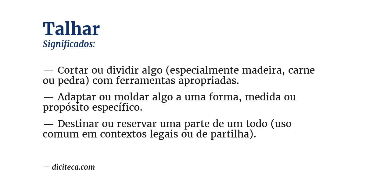 Significado de talhar