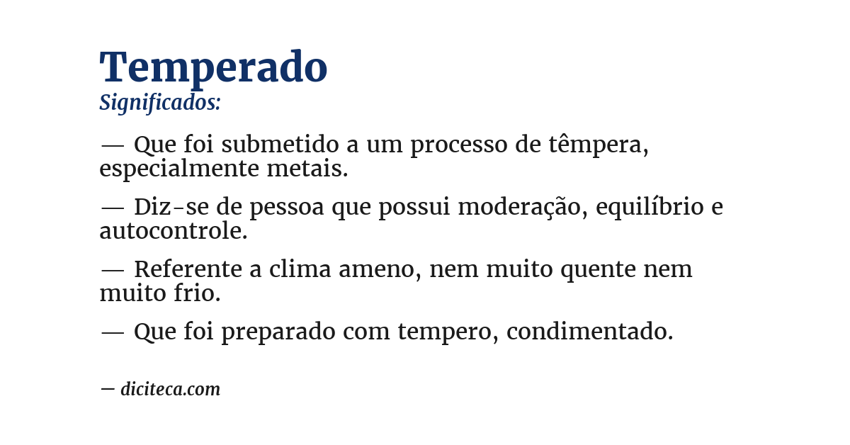 Significado de temperado