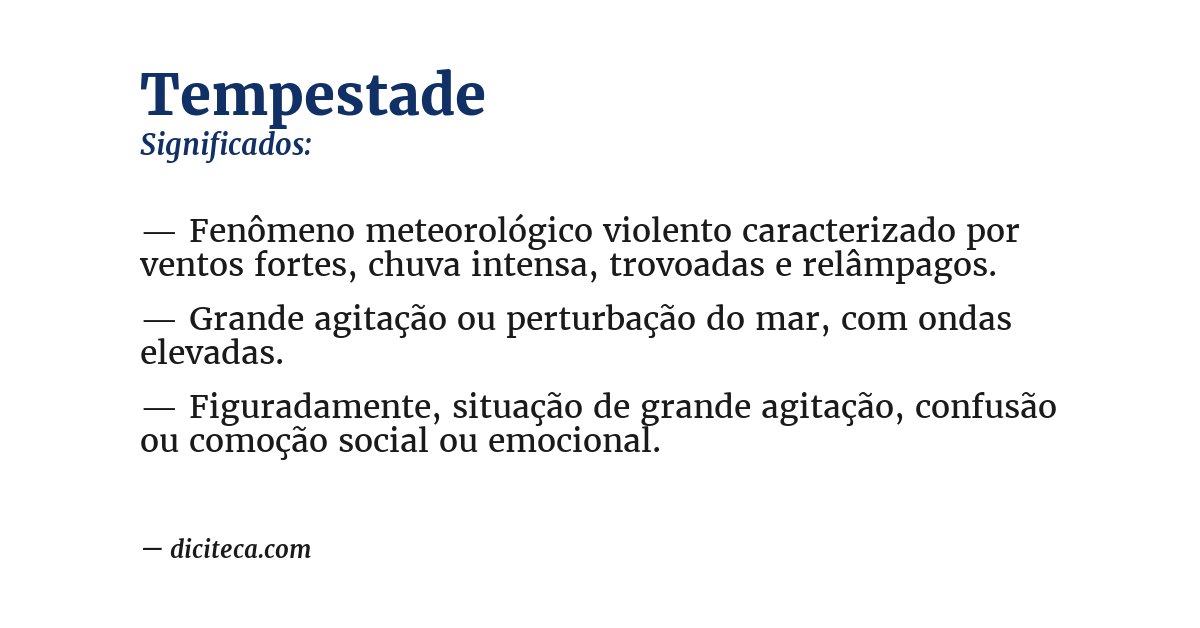 Significado de tempestade
